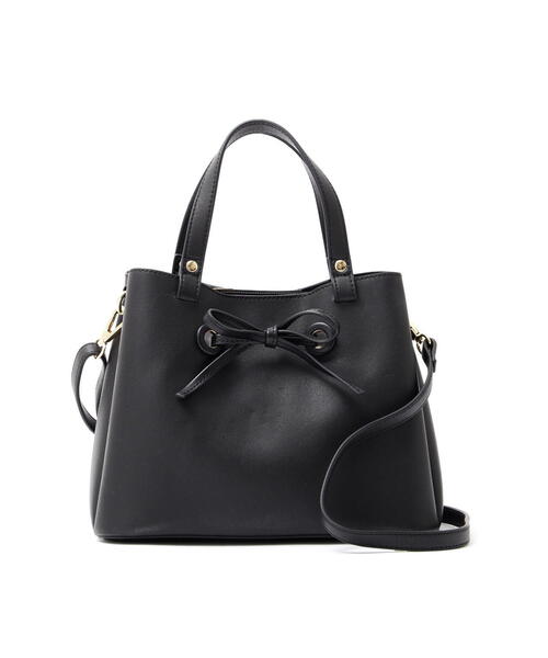 EDIT COLOGNE（エディットコロン）の「【美人百花4月号 掲載商品】リボントートバッグ（ショルダーバッグ・レディース・ベージュ/ホワイト/ブラック・ﾌﾘ-）」の4枚目の写真