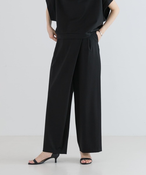 URBAN RESEARCH（アーバンリサーチ）の「『MADE IN JAPAN』ハリプルジャージーセミワイドパンツ（その他パンツ・レディース・ベージュ/ブラック・FREE）」の3枚目の写真