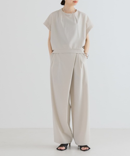 URBAN RESEARCH（アーバンリサーチ）の「『MADE IN JAPAN』ハリプルジャージーセミワイドパンツ（その他パンツ・レディース・ベージュ/ブラック・FREE）」の15枚目の写真