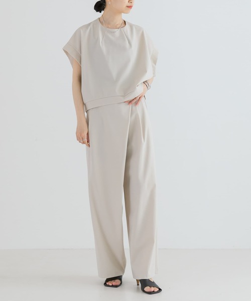 URBAN RESEARCH（アーバンリサーチ）の「『MADE IN JAPAN』ハリプルジャージーセミワイドパンツ（その他パンツ・レディース・ベージュ/ブラック・FREE）」の17枚目の写真