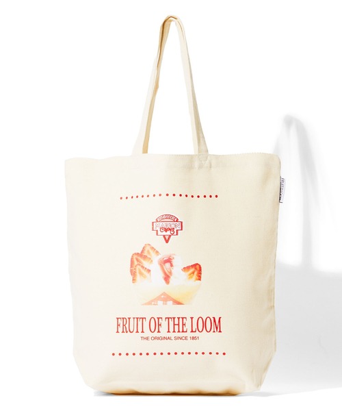 FRUIT OF THE LOOM(フルーツオブザルーム)の「【MARION CREPES × FRUIT OF THE LOOM】マリオンクレープ × フルーツオブザルーム TOTE BAG A(トートバッグ・レディース・オフホワイト/ブラック・FREE)」の4枚目の写真