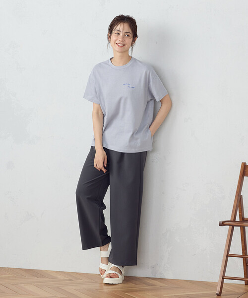 COMME CA MODELS(コムサモデルズ)の「【美しいベーシックパンツ】ポリエステルレーヨンストレッチ ワイドパンツ(スラックス・レディース・チャコール/ブラック/ベージュ/キャメル・MEDIUM/SMALL/X-LARGE/LARGE/X-SMALL)」の7枚目の写真