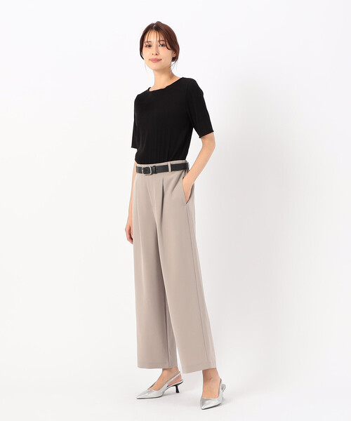 COMME CA MODELS(コムサモデルズ)の「【美しいベーシックパンツ】ポリエステルレーヨンストレッチ ワイドパンツ(スラックス・レディース・チャコール/ブラック/ベージュ/キャメル・MEDIUM/SMALL/X-LARGE/LARGE/X-SMALL)」の12枚目の写真