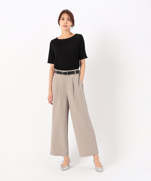 COMME CA MODELS(コムサモデルズ)の「【美しいベーシックパンツ】ポリエステルレーヨンストレッチ ワイドパンツ(スラックス・レディース・チャコール/ブラック/ベージュ/キャメル・MEDIUM/SMALL/X-LARGE/LARGE/X-SMALL)」の13枚目の写真