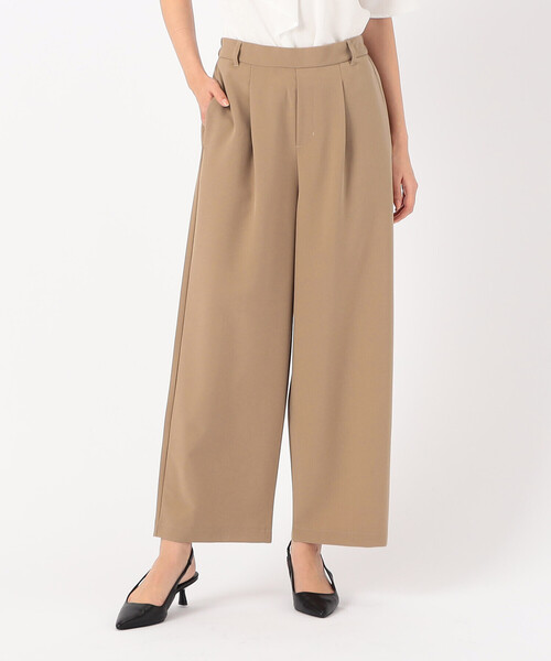 COMME CA MODELS(コムサモデルズ)の「【美しいベーシックパンツ】ポリエステルレーヨンストレッチ ワイドパンツ(スラックス・レディース・チャコール/ブラック/ベージュ/キャメル・MEDIUM/SMALL/X-LARGE/LARGE/X-SMALL)」の17枚目の写真