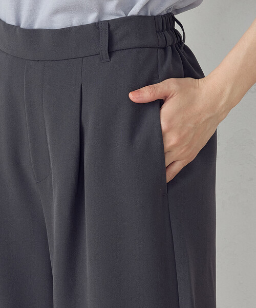 COMME CA MODELS(コムサモデルズ)の「【美しいベーシックパンツ】ポリエステルレーヨンストレッチ ワイドパンツ(スラックス・レディース・チャコール/ブラック/ベージュ/キャメル・MEDIUM/SMALL/X-LARGE/LARGE/X-SMALL)」の22枚目の写真