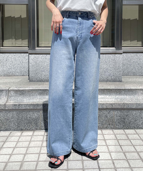 セール】ヴィンテージカラーワイドデニムパンツ（デニムパンツ