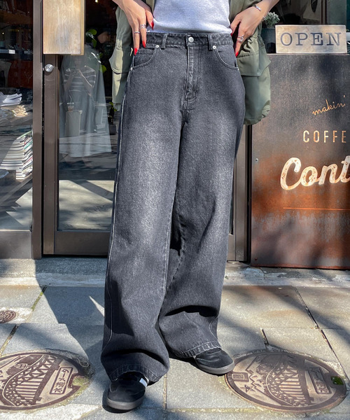 セール】ヴィンテージカラーワイドデニムパンツ（デニムパンツ