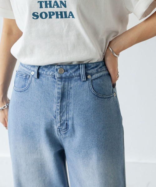 Chillfar(チルファー)の「ヴィンテージカラーワイドデニムパンツ(デニムパンツ・レディース・ブラック/サックスブルー/ブルー・MEDIUM/LARGE)」の8枚目の写真