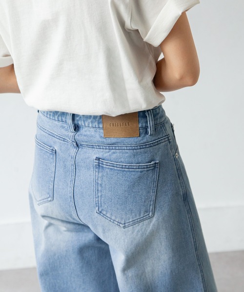 Chillfar(チルファー)の「ヴィンテージカラーワイドデニムパンツ(デニムパンツ・レディース・ブラック/サックスブルー/ブルー・MEDIUM/LARGE)」の9枚目の写真