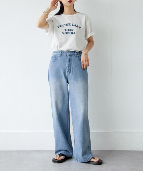 Chillfar(チルファー)の「ヴィンテージカラーワイドデニムパンツ(デニムパンツ・レディース・ブラック/サックスブルー/ブルー・MEDIUM/LARGE)」の11枚目の写真