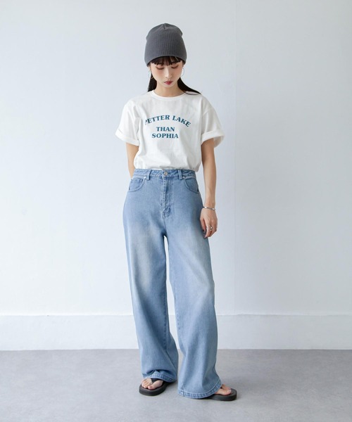 Chillfar(チルファー)の「ヴィンテージカラーワイドデニムパンツ(デニムパンツ・レディース・ブラック/サックスブルー/ブルー・MEDIUM/LARGE)」の12枚目の写真