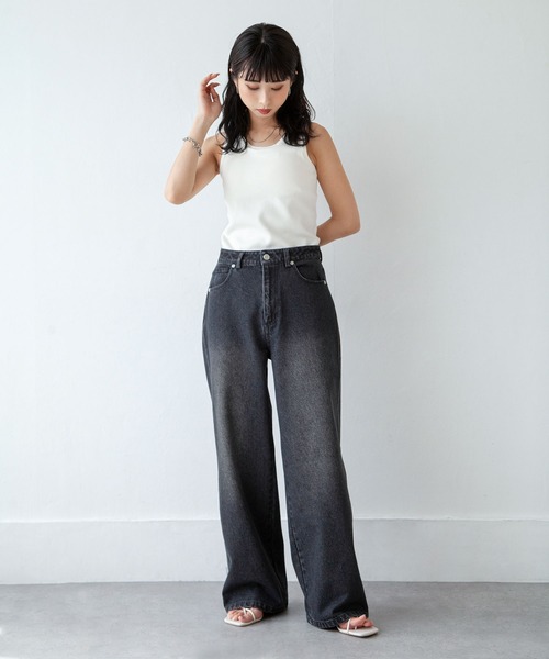 Chillfar(チルファー)の「ヴィンテージカラーワイドデニムパンツ(デニムパンツ・レディース・ブラック/サックスブルー/ブルー・MEDIUM/LARGE)」の19枚目の写真