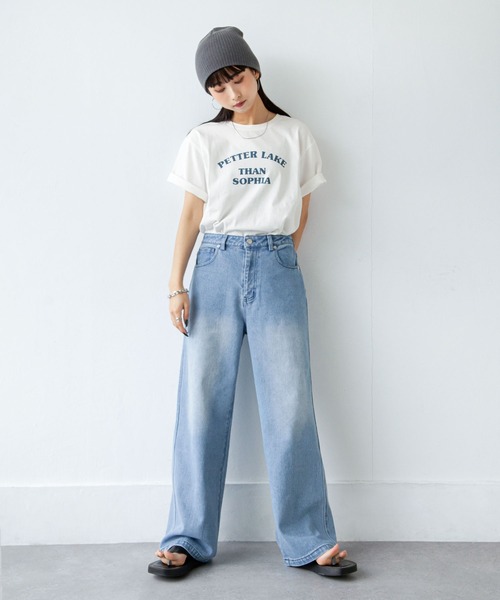 Chillfar(チルファー)の「ヴィンテージカラーワイドデニムパンツ(デニムパンツ・レディース・ブラック/サックスブルー/ブルー・MEDIUM/LARGE)」の13枚目の写真