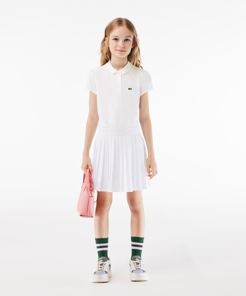【セール】コットン鹿の子 GIRLSスカラップカラーポロシャツ（ポロシャツ）｜LACOSTE（ラコステ）
