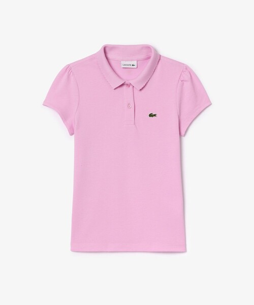 【セール】コットン鹿の子 GIRLSスカラップカラーポロシャツ（ポロシャツ）｜LACOSTE（ラコステ）