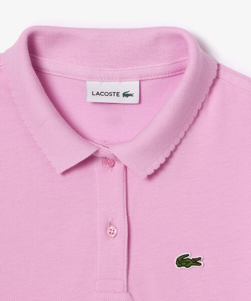 【セール】コットン鹿の子 GIRLSスカラップカラーポロシャツ（ポロシャツ）｜LACOSTE（ラコステ）