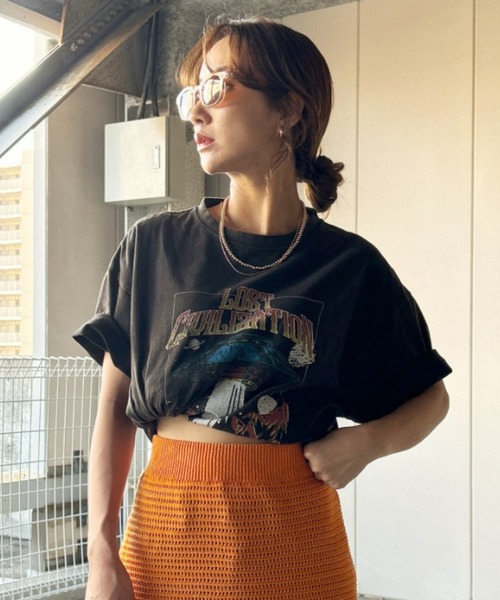 RODEO CROWNS WIDE BOWL（ロデオクラウンズワイドボウル）の「LC SPEACE Tシャツ（Tシャツ/カットソー・レディース・ライトベージュ/カーキ/ブラック・FREE）」の2枚目の写真
