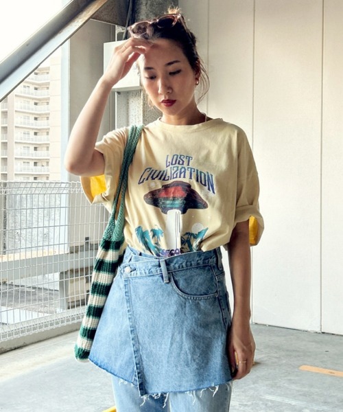 RODEO CROWNS WIDE BOWL（ロデオクラウンズワイドボウル）の「LC SPEACE Tシャツ（Tシャツ/カットソー・レディース・ライトベージュ/カーキ/ブラック・FREE）」の19枚目の写真