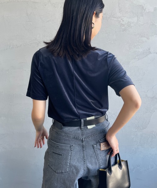 25SS 現行 ADORE ダブルジャージーカットソー Mサイズ 半袖 ネイビー 25SS 現行 ADORE ダブルジャージーカットソー Mサイズ 半袖