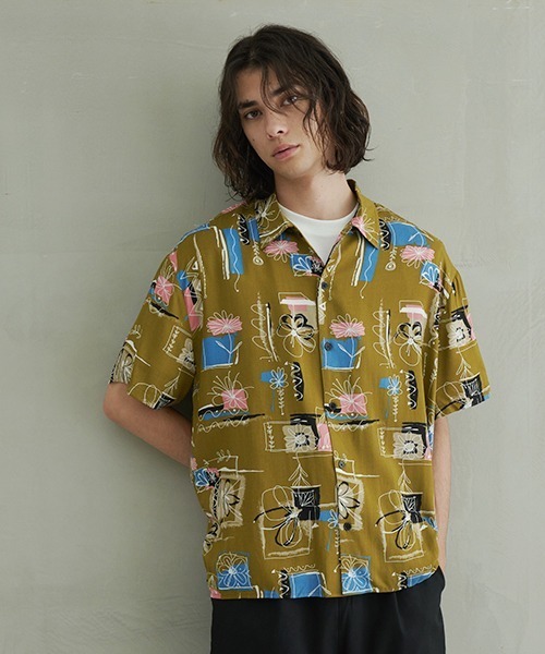 Revo. フラワーアートパターン レーヨンSSシャツ（シャツ/ブラウス）｜Revo.（レボ）