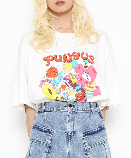 PUNYUS（プニュズ）の「10thフレンズビッグＴシャツ（Tシャツ/カットソー・レディース・サックスブルー/ホワイト/グリーン・3/4）」の2枚目の写真