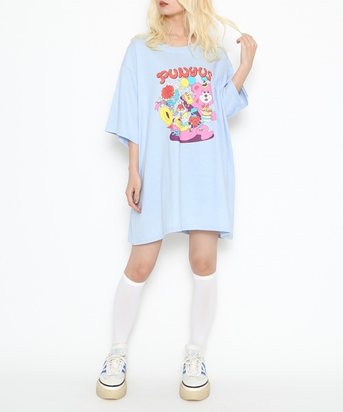 PUNYUS（プニュズ）の「10thフレンズビッグＴシャツ（Tシャツ/カットソー・レディース・サックスブルー/ホワイト/グリーン・3/4）」の9枚目の写真