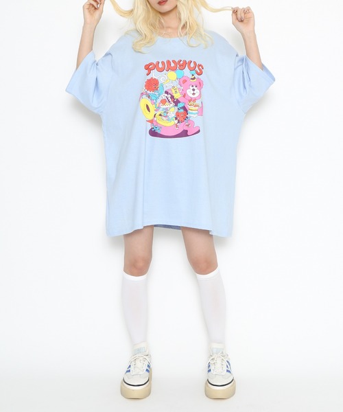 PUNYUS（プニュズ）の「10thフレンズビッグＴシャツ（Tシャツ/カットソー・レディース・サックスブルー/ホワイト/グリーン・3/4）」の12枚目の写真