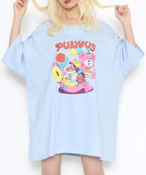 PUNYUS（プニュズ）の「10thフレンズビッグＴシャツ（Tシャツ/カットソー・レディース・サックスブルー/ホワイト/グリーン・3/4）」の8枚目の写真