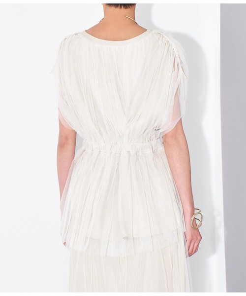 Settimissimo（セッティミッシモ）の「チュールカバードウエスト切替プルオーバー（Tシャツ/カットソー・レディース・ベージュ/ブラック・FREE）」の17枚目の写真