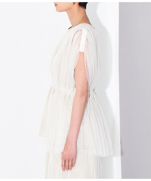 Settimissimo（セッティミッシモ）の「チュールカバードウエスト切替プルオーバー（Tシャツ/カットソー・レディース・ベージュ/ブラック・FREE）」の16枚目の写真