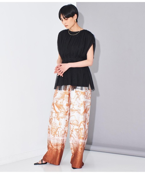 Settimissimo（セッティミッシモ）の「チュールカバードウエスト切替プルオーバー（Tシャツ/カットソー・レディース・ベージュ/ブラック・FREE）」の14枚目の写真