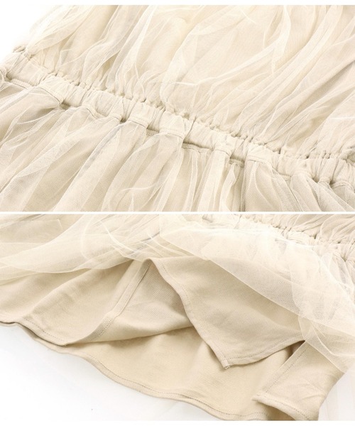 Settimissimo（セッティミッシモ）の「チュールカバードウエスト切替プルオーバー（Tシャツ/カットソー・レディース・ベージュ/ブラック・FREE）」の18枚目の写真