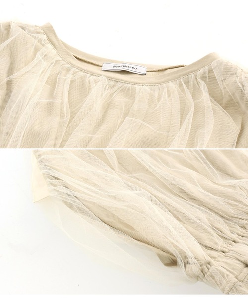 Settimissimo（セッティミッシモ）の「チュールカバードウエスト切替プルオーバー（Tシャツ/カットソー・レディース・ベージュ/ブラック・FREE）」の19枚目の写真