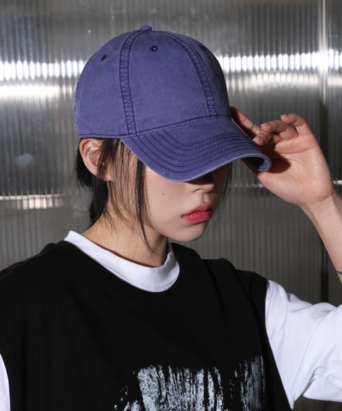 FOLLOWIN（フォロウィン）の「[UNISEX][小頭フィット][オールシーズン可能]パステル ピグメント ビンテージ ウォッシング 無地 ボールキャップ（キャップ・レディース・カーキ/グレー/チャコール/ベージュ/パープル/レッド・ONE SIZE）」の5枚目の写真