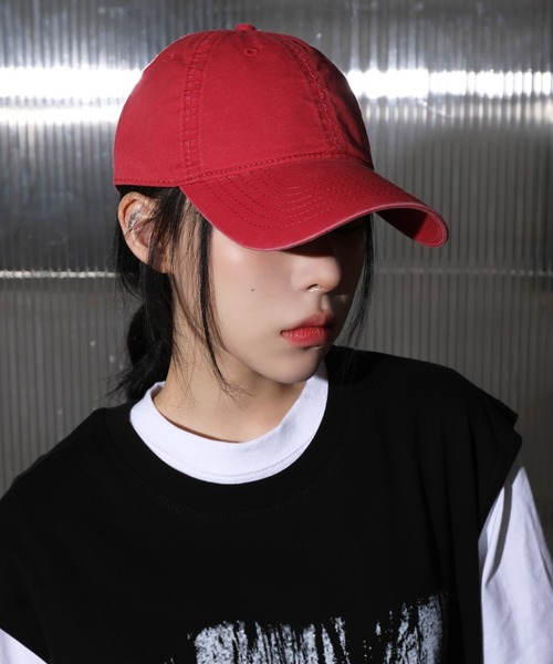 FOLLOWIN（フォロウィン）の「[UNISEX][小頭フィット][オールシーズン可能]パステル ピグメント ビンテージ ウォッシング 無地 ボールキャップ（キャップ・レディース・カーキ/グレー/チャコール/ベージュ/パープル/レッド・ONE SIZE）」の6枚目の写真