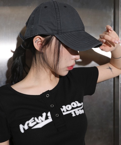 FOLLOWIN（フォロウィン）の「[UNISEX][小頭フィット][オールシーズン可能]パステル ピグメント ビンテージ ウォッシング 無地 ボールキャップ（キャップ・レディース・カーキ/グレー/チャコール/ベージュ/パープル/レッド・ONE SIZE）」の3枚目の写真