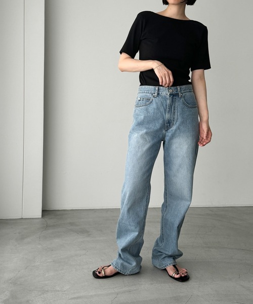 CANAL JEAN(キャナルジーン)の「BLUE BRICK バックレスTシャツ(Tシャツ/カットソー・レディース・ブラック/ブラック×ホワイト/アイボリー・ONE SIZE)」の9枚目の写真