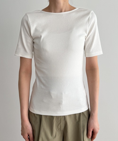 CANAL JEAN(キャナルジーン)の「BLUE BRICK バックレスTシャツ(Tシャツ/カットソー・レディース・ブラック/ブラック×ホワイト/アイボリー・ONE SIZE)」の19枚目の写真
