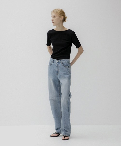 CANAL JEAN(キャナルジーン)の「BLUE BRICK バックレスTシャツ(Tシャツ/カットソー・レディース・ブラック/ブラック×ホワイト/アイボリー・ONE SIZE)」の16枚目の写真