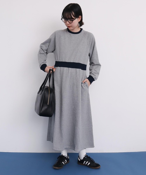 I am I in fact...（アイアムアイインファクト）の「●SWEAT RIB flare Onepiece（ワンピース・レディース・オフホワイト/グレー/ブラック・FREE）」の3枚目の写真