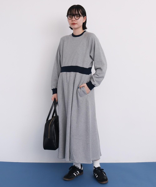 I am I in fact...（アイアムアイインファクト）の「●SWEAT RIB flare Onepiece（ワンピース・レディース・オフホワイト/グレー/ブラック・FREE）」の16枚目の写真