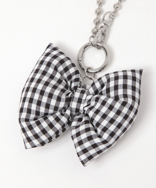 LOWRYS FARM(ローリーズファーム)の「BIGリボンパファーチャーム 127301(キーホルダー・レディース・ブラック/シルバー/ブラック系その他・FREE)」の1枚目の写真