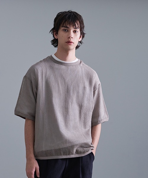 【Revo.レボ】コットンメッシュTシャツ/レイヤードTee/ユニセックス セール】Revo. コットンメッシュ SS Tee（Tシャツ/カットソー