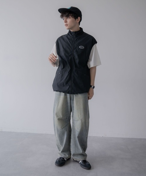 Ridingmania（ライディングマニア）の「【Raidingmania/ライディングマニア】ナイロンウォームアップ/ミリタリーベスト（ベスト・メンズ・オフホワイト/ブラック・LARGE/MEDIUM）」の4枚目の写真