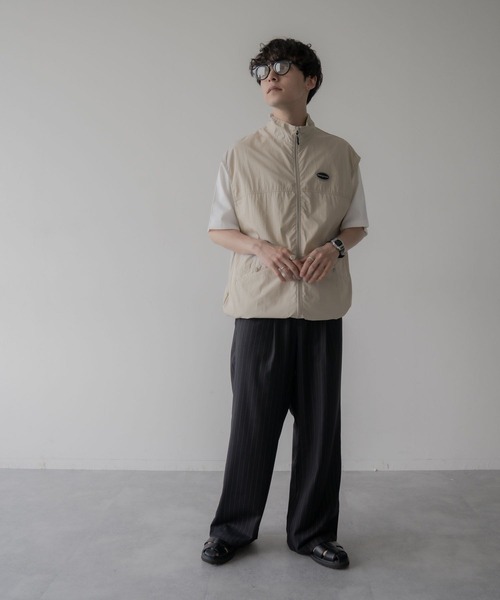 Ridingmania（ライディングマニア）の「【Raidingmania/ライディングマニア】ナイロンウォームアップ/ミリタリーベスト（ベスト・メンズ・オフホワイト/ブラック・LARGE/MEDIUM）」の8枚目の写真