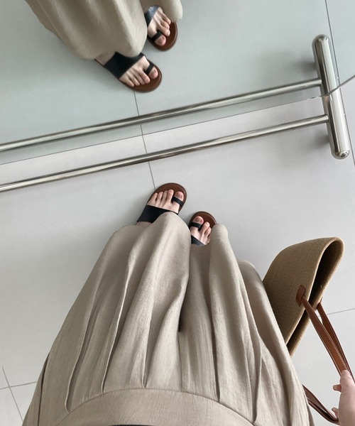 aimoha(アイモハ)の「薄手タックワイドパンツ(その他パンツ・レディース・パープル/グリーン/ベージュ・MEDIUM/LARGE)」の7枚目の写真