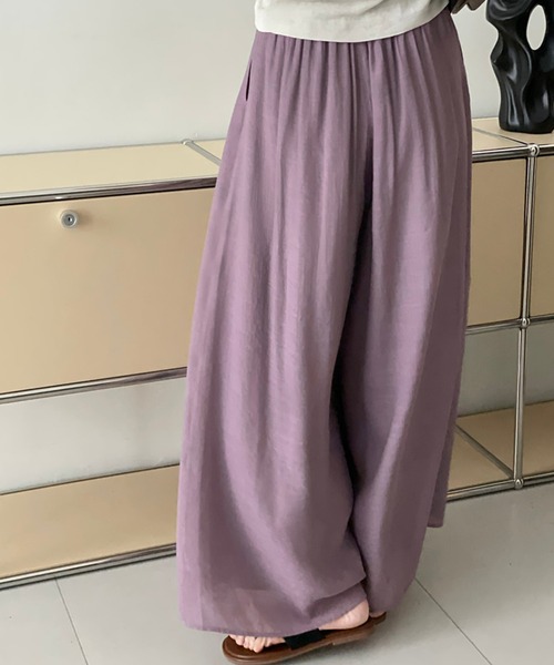 aimoha(アイモハ)の「薄手タックワイドパンツ(その他パンツ・レディース・パープル/グリーン/ベージュ・MEDIUM/LARGE)」の9枚目の写真