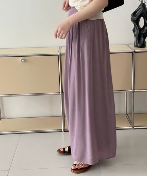 aimoha(アイモハ)の「薄手タックワイドパンツ(その他パンツ・レディース・パープル/グリーン/ベージュ・MEDIUM/LARGE)」の10枚目の写真