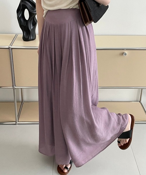 aimoha(アイモハ)の「薄手タックワイドパンツ(その他パンツ・レディース・パープル/グリーン/ベージュ・MEDIUM/LARGE)」の11枚目の写真